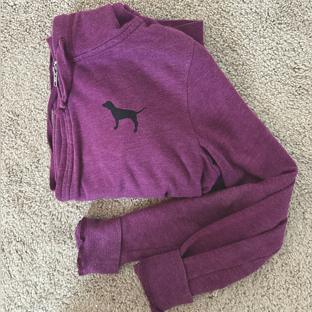 PINK Purple Zip Hoodie. Size M